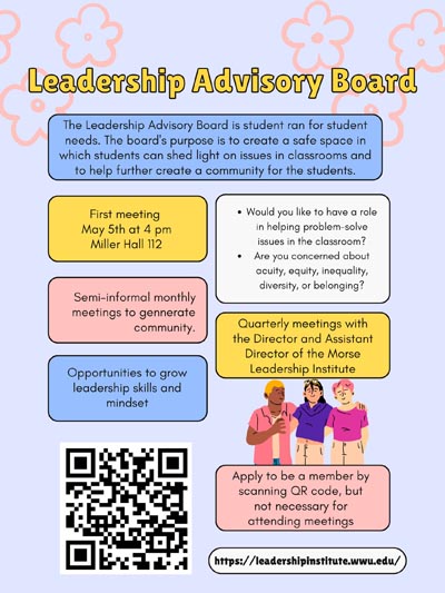 Poster inviting students to become part of the Leadership Advisory Board.