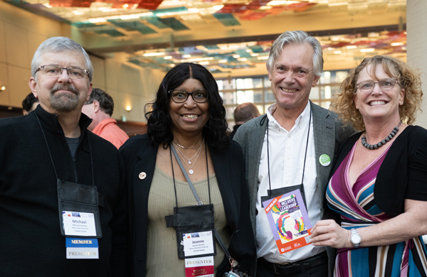 Editors of Inclusive Leadership at ILA's 2023 Global Conference (L-R) Michael J. Stevens, Joanne Barnes, Bjørn Zakarias Ekelund, and Karen Perham-Lippman